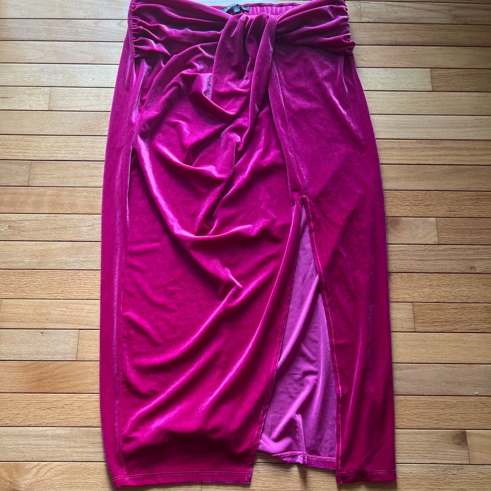 Eloquii Knotted velour maxi skirt